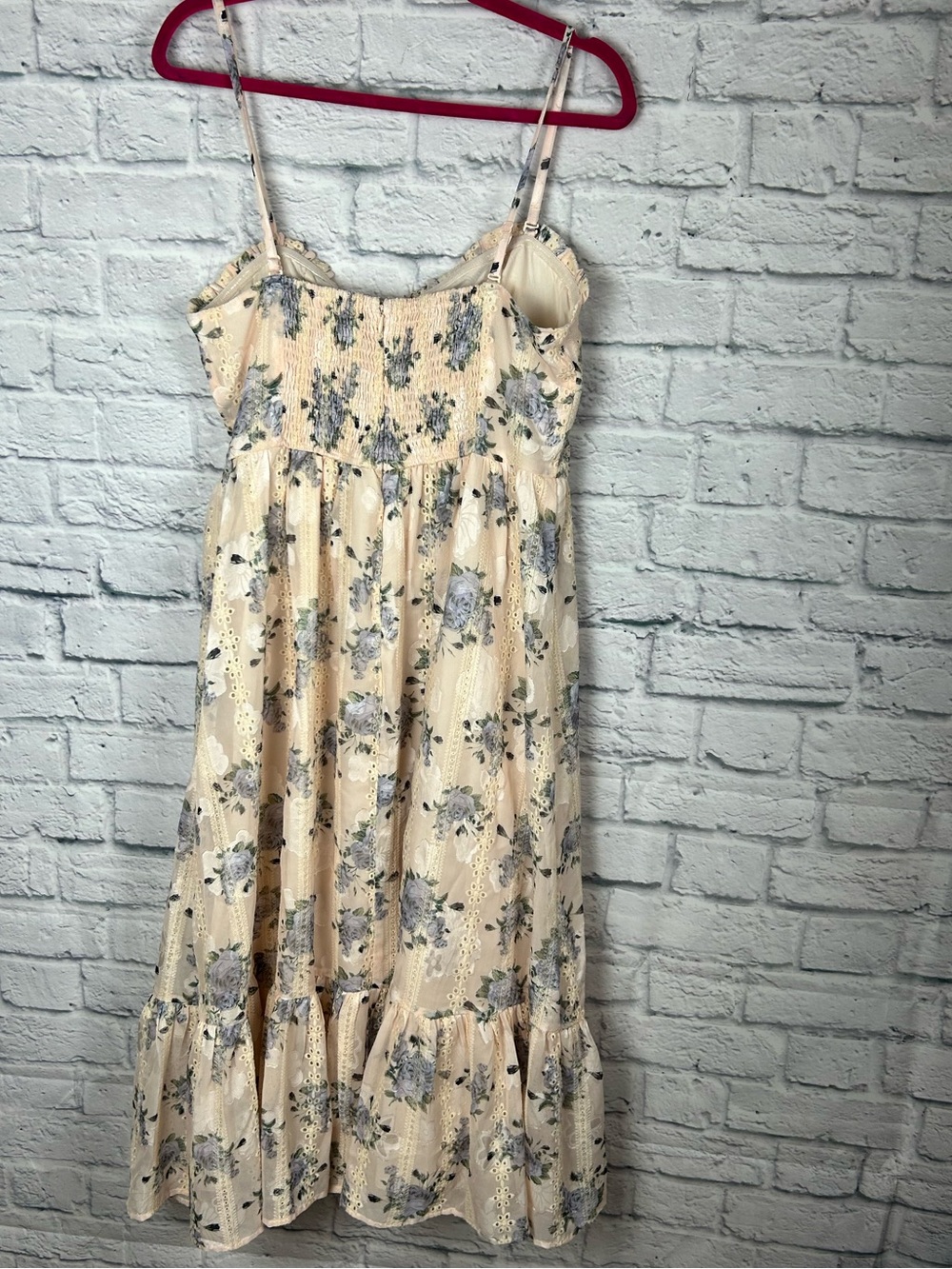 Storia Floral Lace Midi Dress Large Removable Straps Corset Cottagecore - Picture 9 of 10